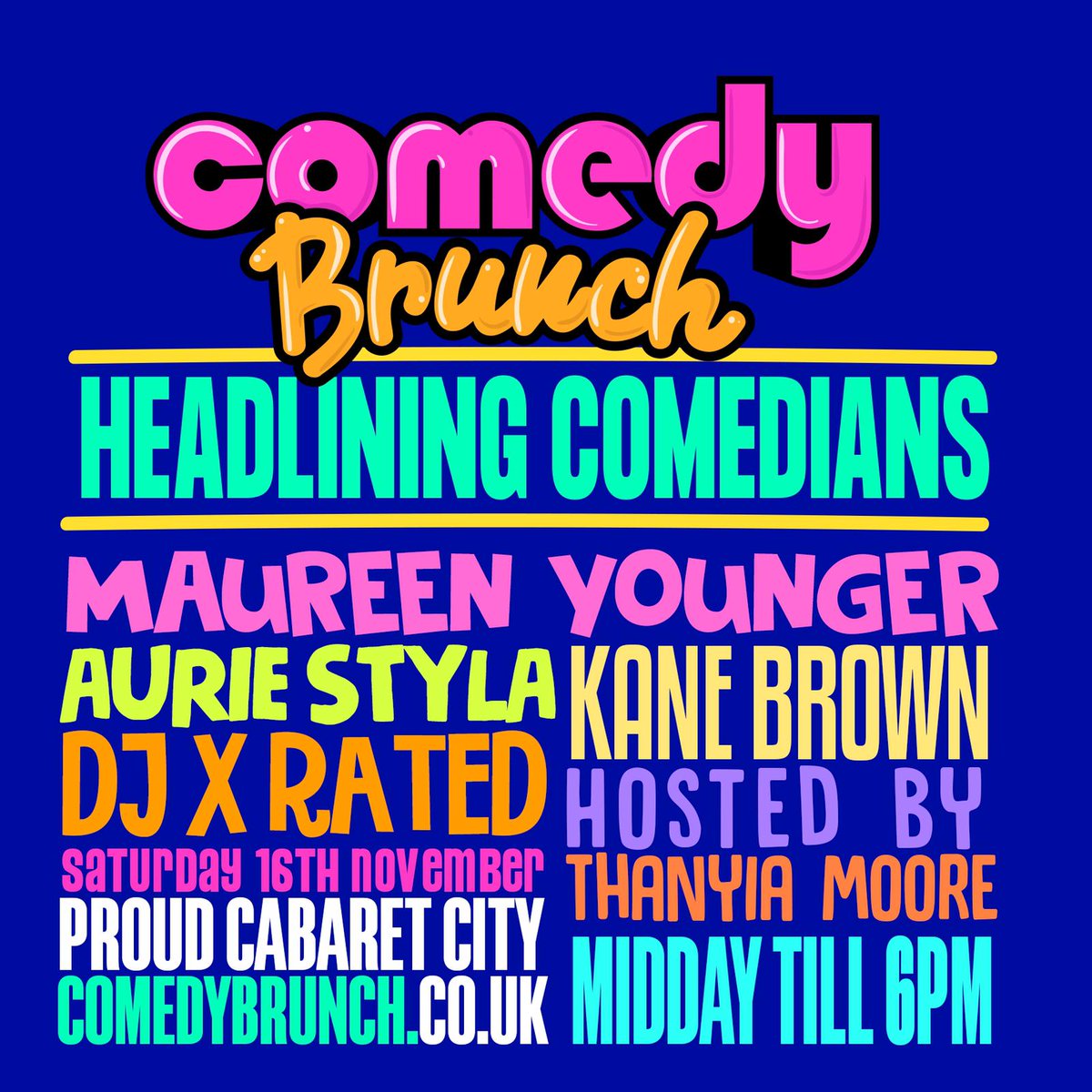 maureenyounger's tweet photo. Busy week this week with @topsecretcomedy, #comedybrunch with @ComedyManiaUK, @Backyard_Comedy & @downstairskhead! For details, head to https://t.co/VeWlufz8fw https://t.co/t1reaMpZIZ