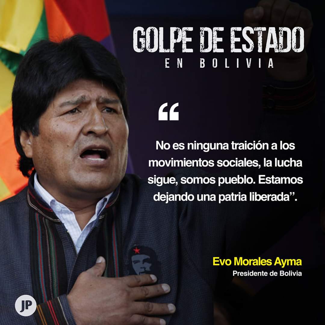 JamesMo923's tweet photo. #EvoNoEstasSolo #EvoMorales #NoAlGolpeEnBolivia #EvoEsPueblo https://t.co/Kny9c7hWzl
