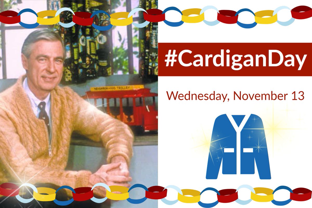 KathrynM101's tweet photo. Who's in for #CardiganDay this Wednesday?
Wear a cardigan to celebrate the legacy of #MisterRogers and promote #WorldKindnessDay!
Please RT and invite neighbors to participate. Let's #TrendThePositive for schoolhouse neighborhoods! @NKCESKids1st @ky_sent @RemindHQ @fetc https://t.co/MDHwuzUusb