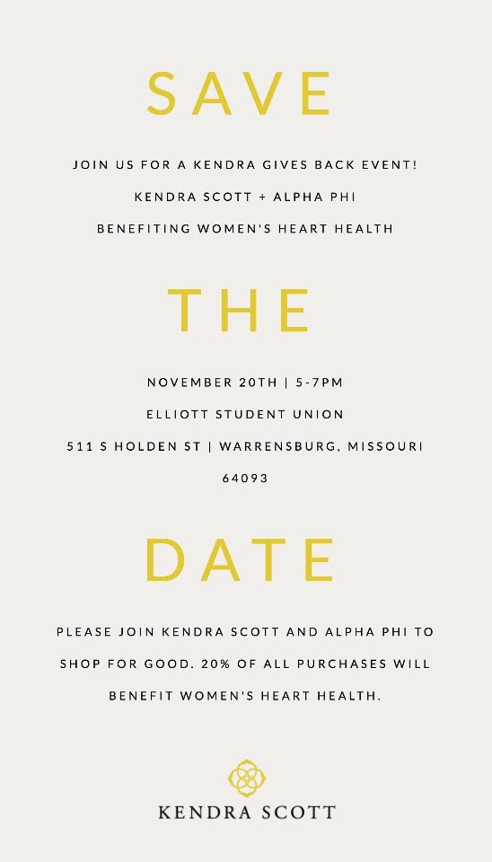 Join us at our Kendra Scott pop-up shop!! Proceed’s go towards our Philanthropy, Women’s Heart Health! Perfect idea for a Christmas gift! 🤩