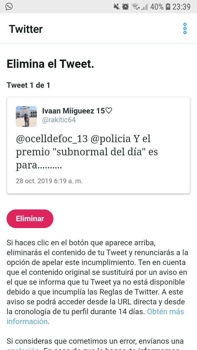 rakitic64's tweet photo. Pues, despues de varias semanas cumpliendo sancion por llamar subnormal a un independentista... vuelvo a twitter!!!! https://t.co/kt9LvceJq7