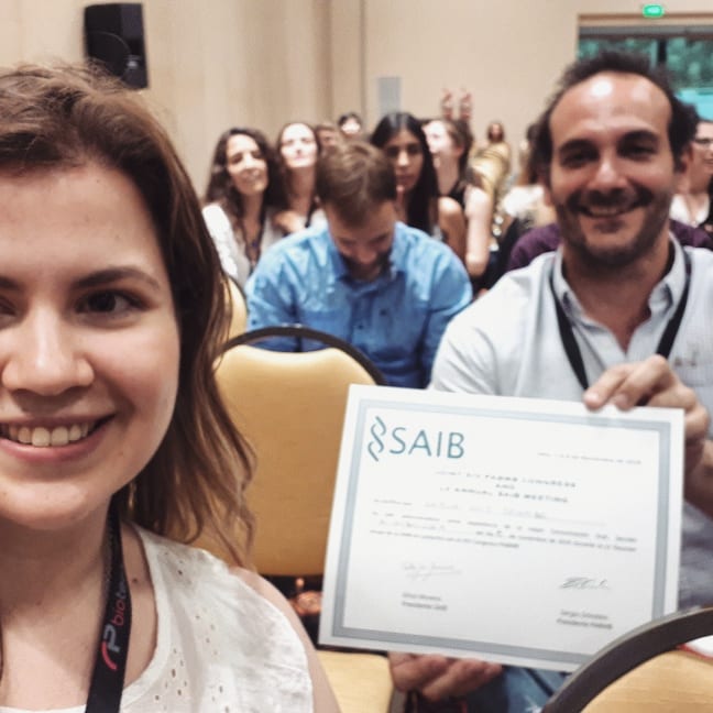 RiosColombo's tweet photo. 🥇🎉 Best oral communication on Microbiology in the @SAIB_Argentina annual meeting and the #PABMB Congress! 😱 Thanks to the team, the funding and the organizers 💪 @augustobellomio @SCAIT_UNT @CONICETDialoga @FulbrightPrgrm @FulbrightArg https://t.co/yc4FkiNdAY