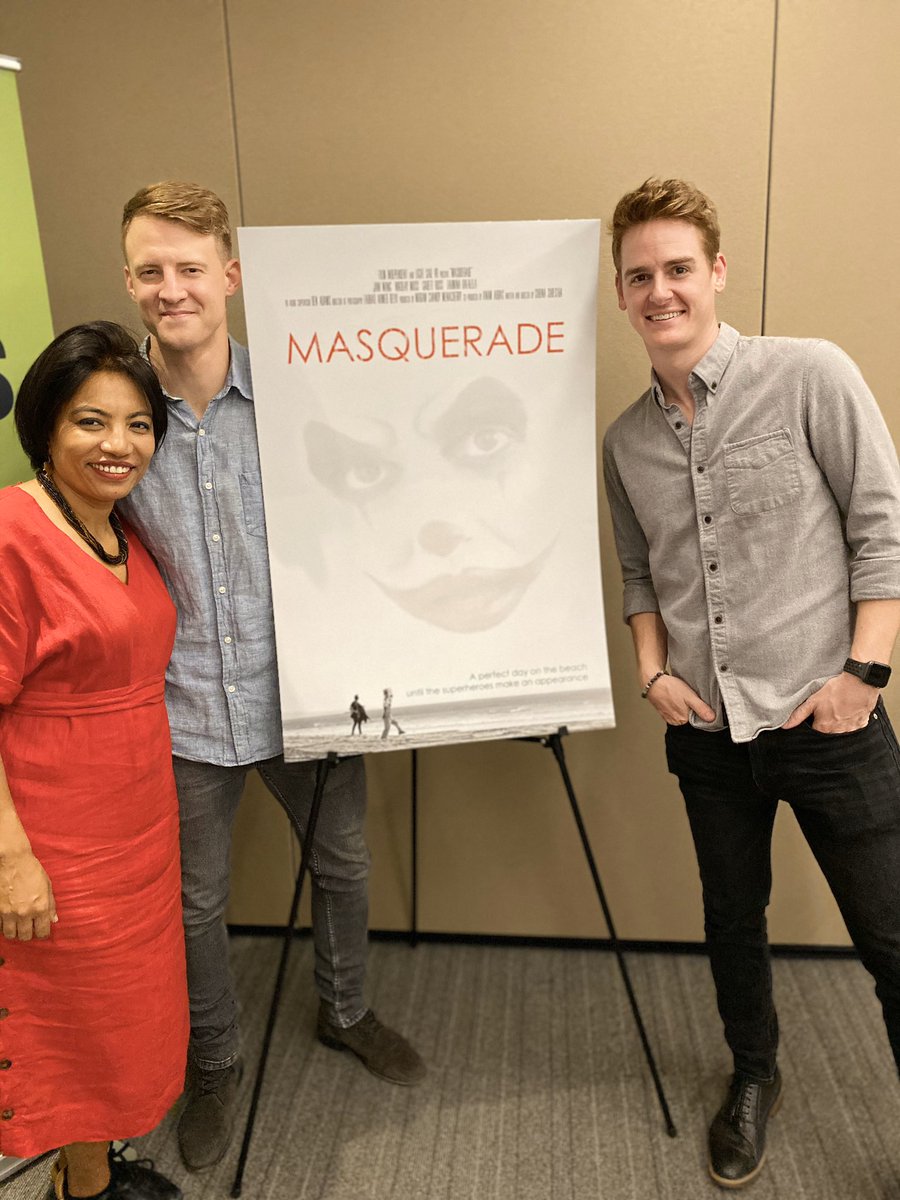 Sneak preview of MASQUERADE @filmindependent was clearly a blast! 🎬🤡👿 @ShresthaSubina @GarettRoss #aboutlastnight #shortfilm #thriller #filmindependent #globalmm #filmmakers #filmlife #filmmaking #costars #director