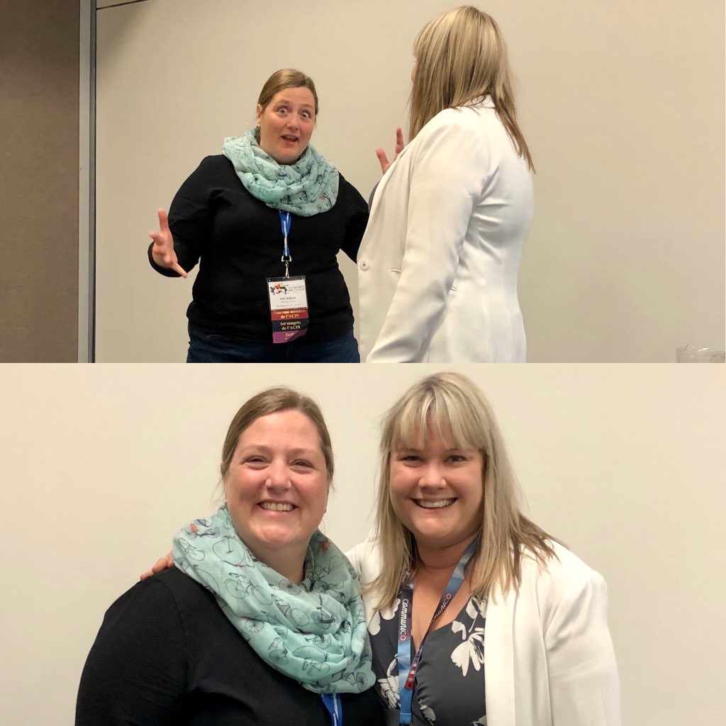 Mme_Mac's tweet photo. Looking thru my (limited) pics from @ACPI_ & came across a couple photos from the session on La Fausse Nouvelle when I overheard a participant thanking @mmenero for providing such great inspiration & how EXCITED she was to meet one of her Twitter heroes in person ❤️ #acpi2019 https://t.co/WiIRuYMg1S