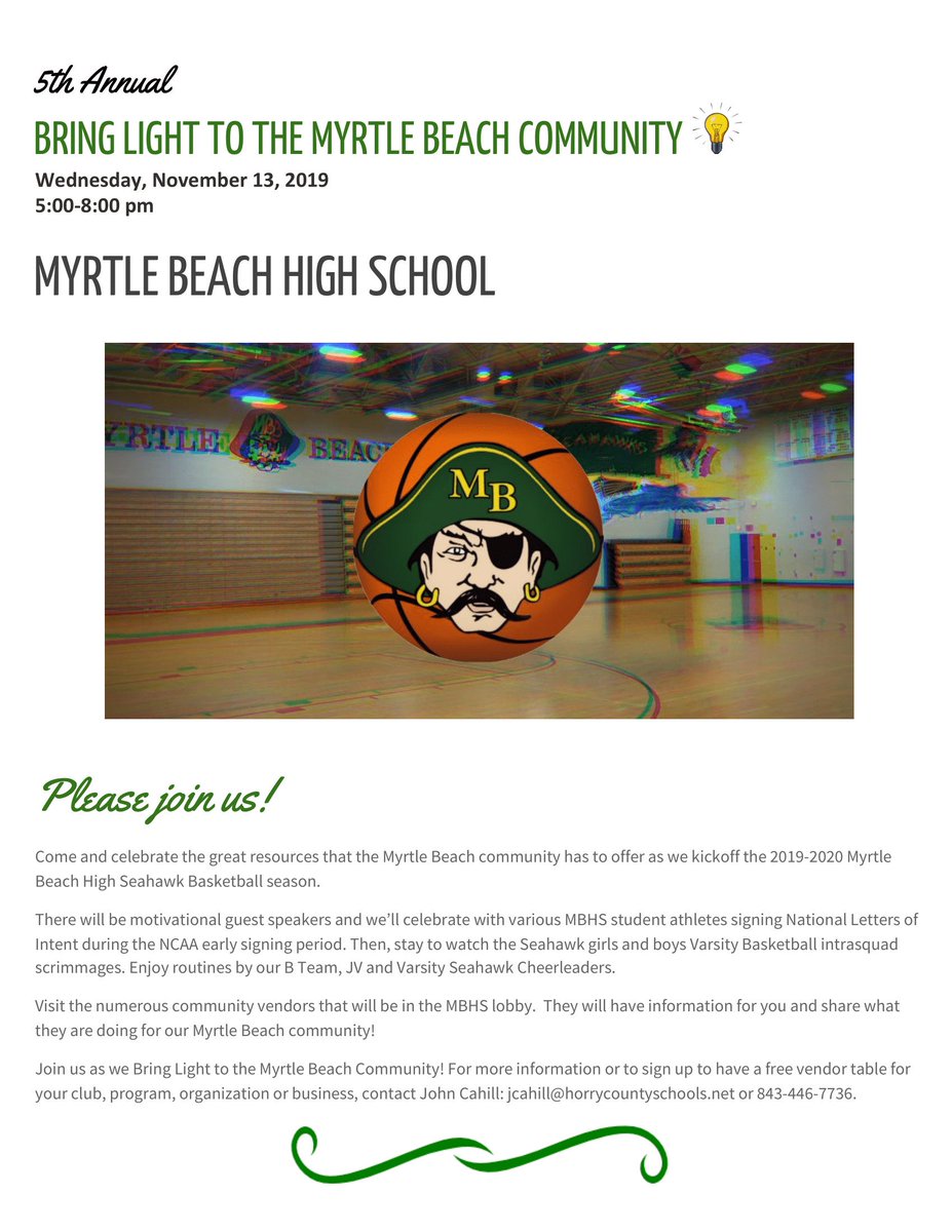 MBHSbasketball's tweet photo. Remember: this Wednesday - Bring Light to the Myrtle Beach Community. 💡 https://t.co/Vmd1XkBK4I
