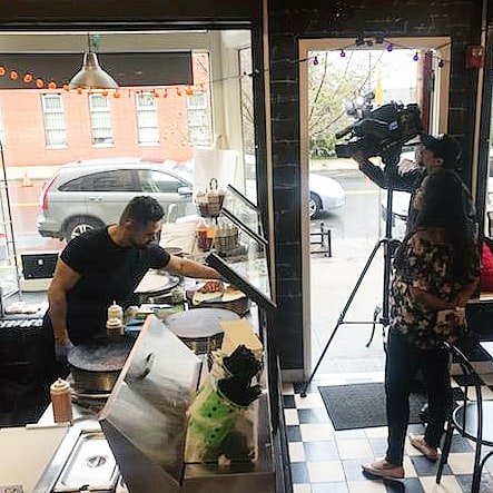 thecrepeguru's tweet photo. Crepe Guru @telemundo LIVE ACCESS amazing experience! #jerseycity #hoboken #foodinsider #foodporn https://t.co/Ly2kfKbGdw