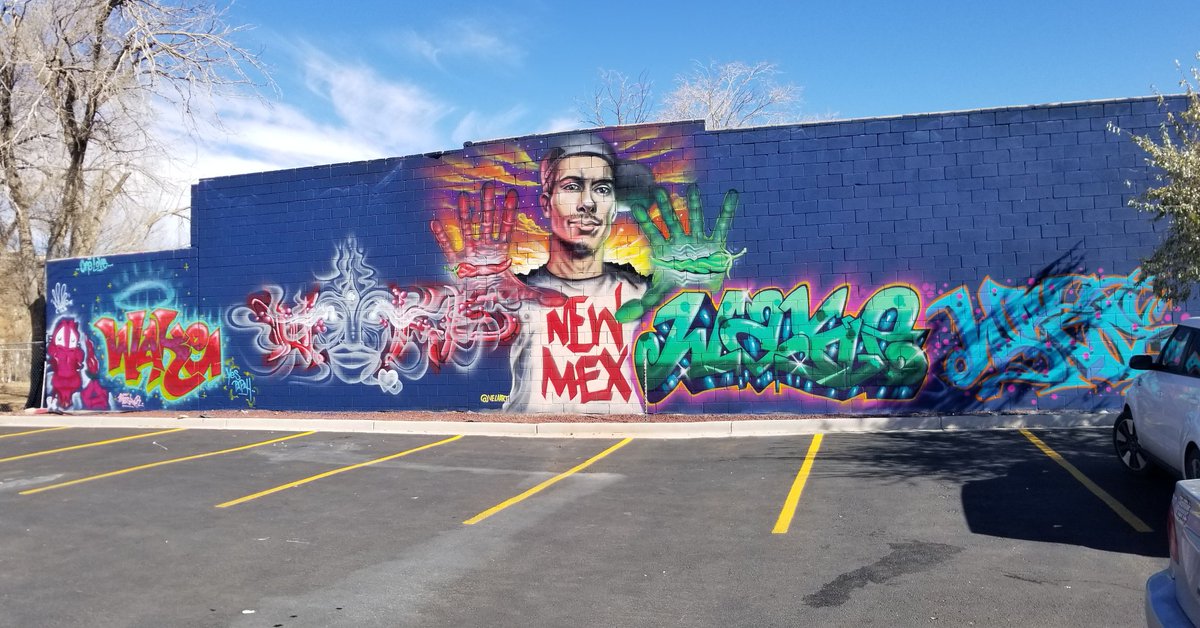 Sheykmeister's tweet photo. This...I can't find the right words to explain how fresh this mural looks. This one's for Wake Self! Fists up! ✊🏽💚❤🎤💯
#RIPWakeSelf #wakeself https://t.co/AoKGiEvMKd