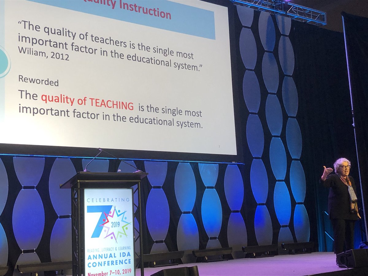 Anita Archer #IDA19 “The quality of TEACHING is the single most important factor in the educational system.”