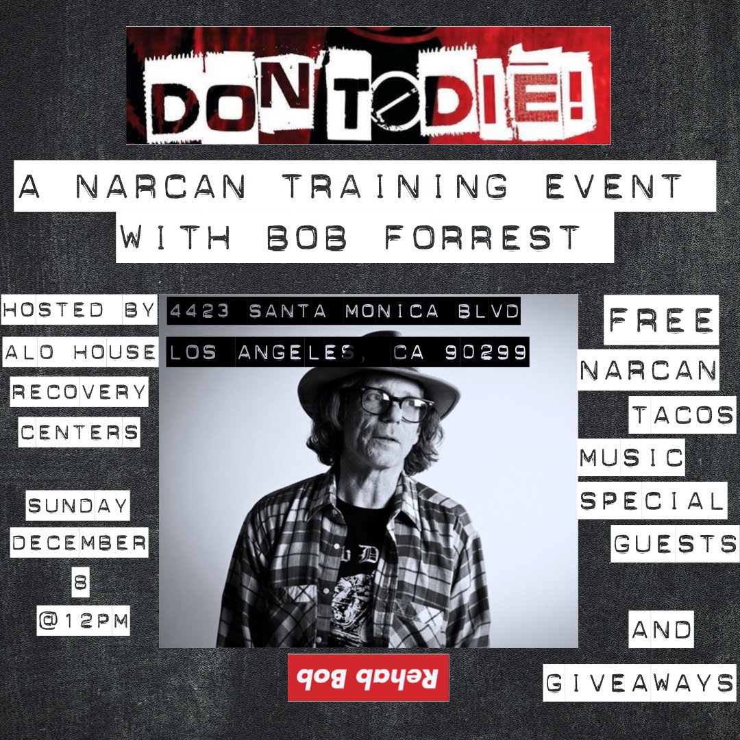 Today my buddy <a href="/RehabBobForrest/">"Rehab Bob" Forrest</a> is back! <a href="/ThisLifePodcast/">ThisLife #YouLive</a> is live at 3pm! Call (or text) us and give us your questions! And dont forget, #dontdie !!! Coming soon a Narcan Training Event! With my favorite guy. #YOULIVE Sunday Dec 8 at 12 pm in LA!