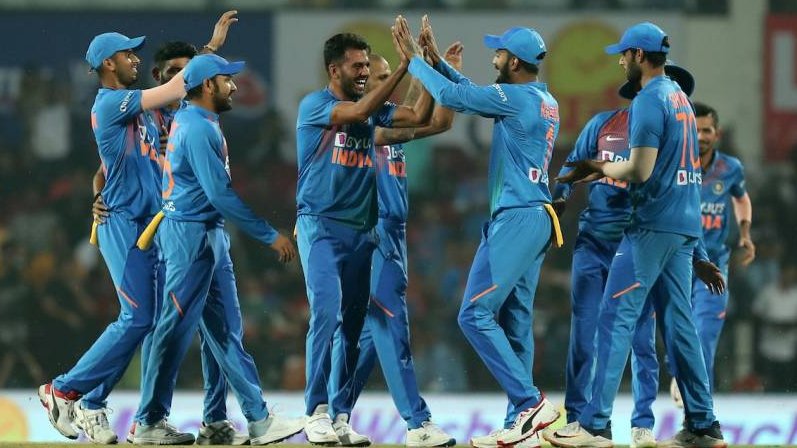 Apostrophe_CE's tweet photo. 🇮🇳vs🇧🇩 #INDvBAN 
India beat Bangladesh in the third and final T20I by 30 runs and won the series 2-1.

#DeepakChahar sensational six-wicket haul, including a hat-trick.
#ShivamDube's three-wicket haul.
#ShreyasIyer, #KLRahul half-centuries helped #TeamIndia to clinch the series. https://t.co/IDG0GlTIb3