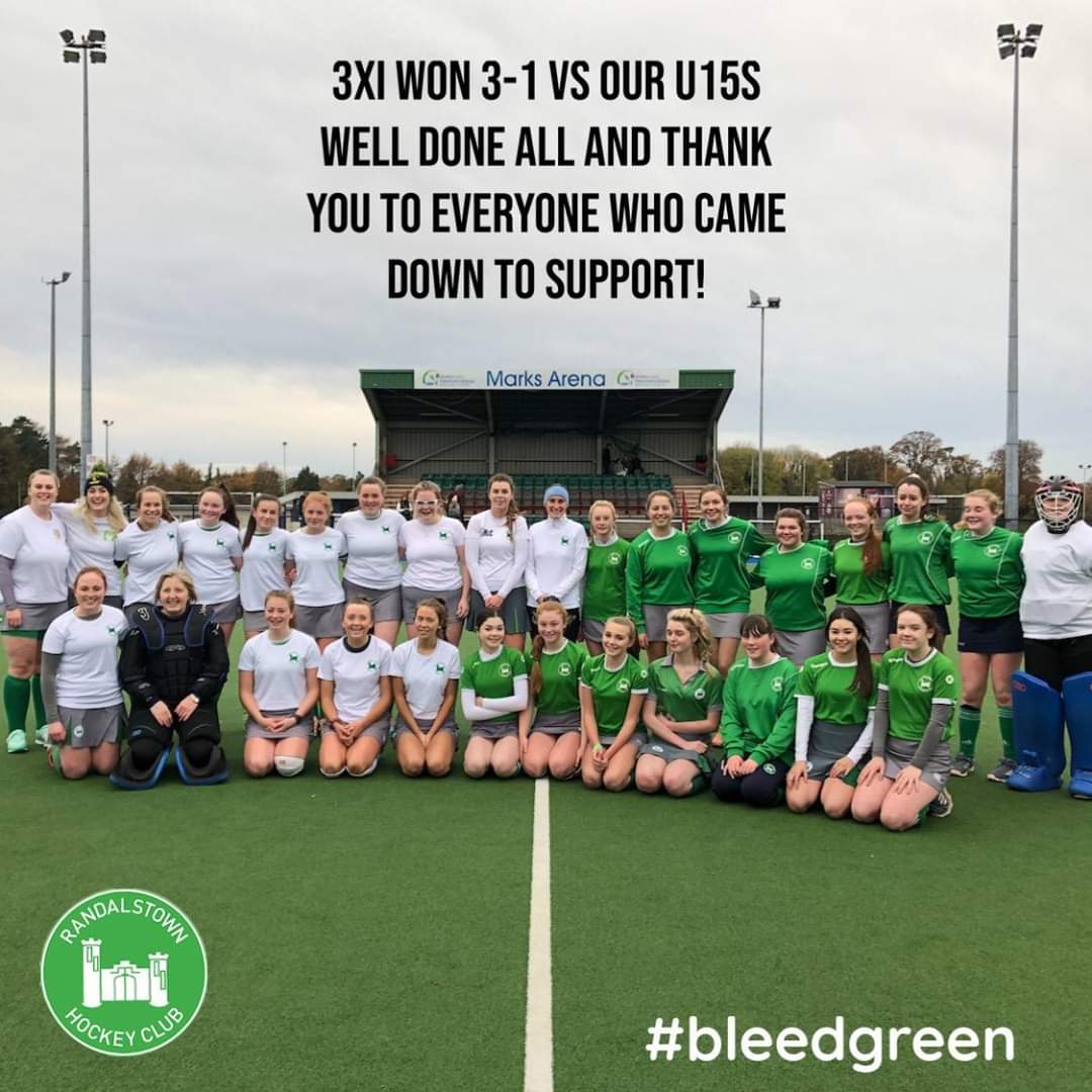 Great friendly played between our 3rd XI and the Under 15s today! Well done to all the players, coaches, organisers and supporters! #ColdOne #SundayHockey #BleedGreen #OurClub #RLHC
