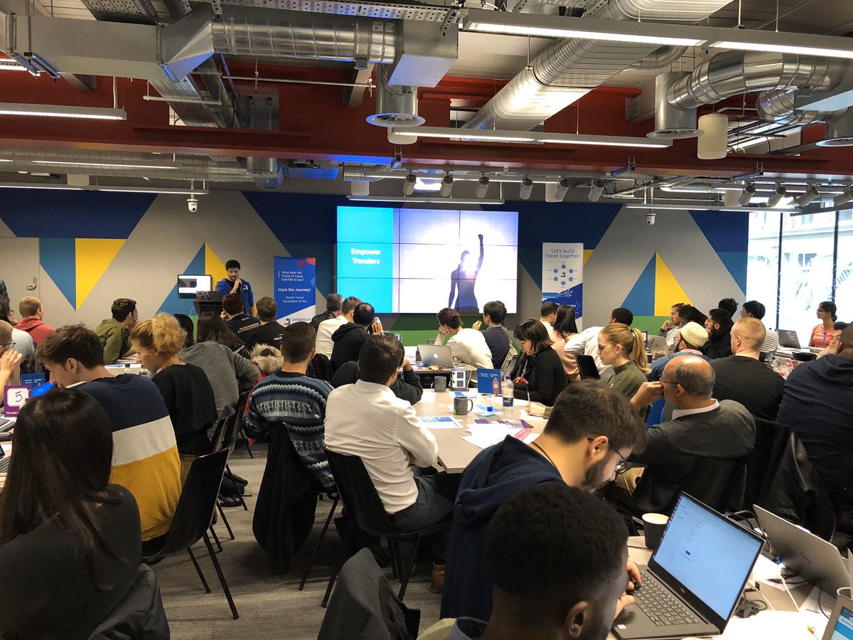 minarama's tweet photo. 24h at the #HackTheJourney
@amadeus4dev hackathon reimagining the future of travel ✈️🚗⛵️We designed, coded and defined biz model for an app to turn layovers into opportunities to discover new virtual hubs and we won 1st prize & best AI app🏆🥳 Thanks to the brill mentors 🙏 https://t.co/ng1NTUhOoS