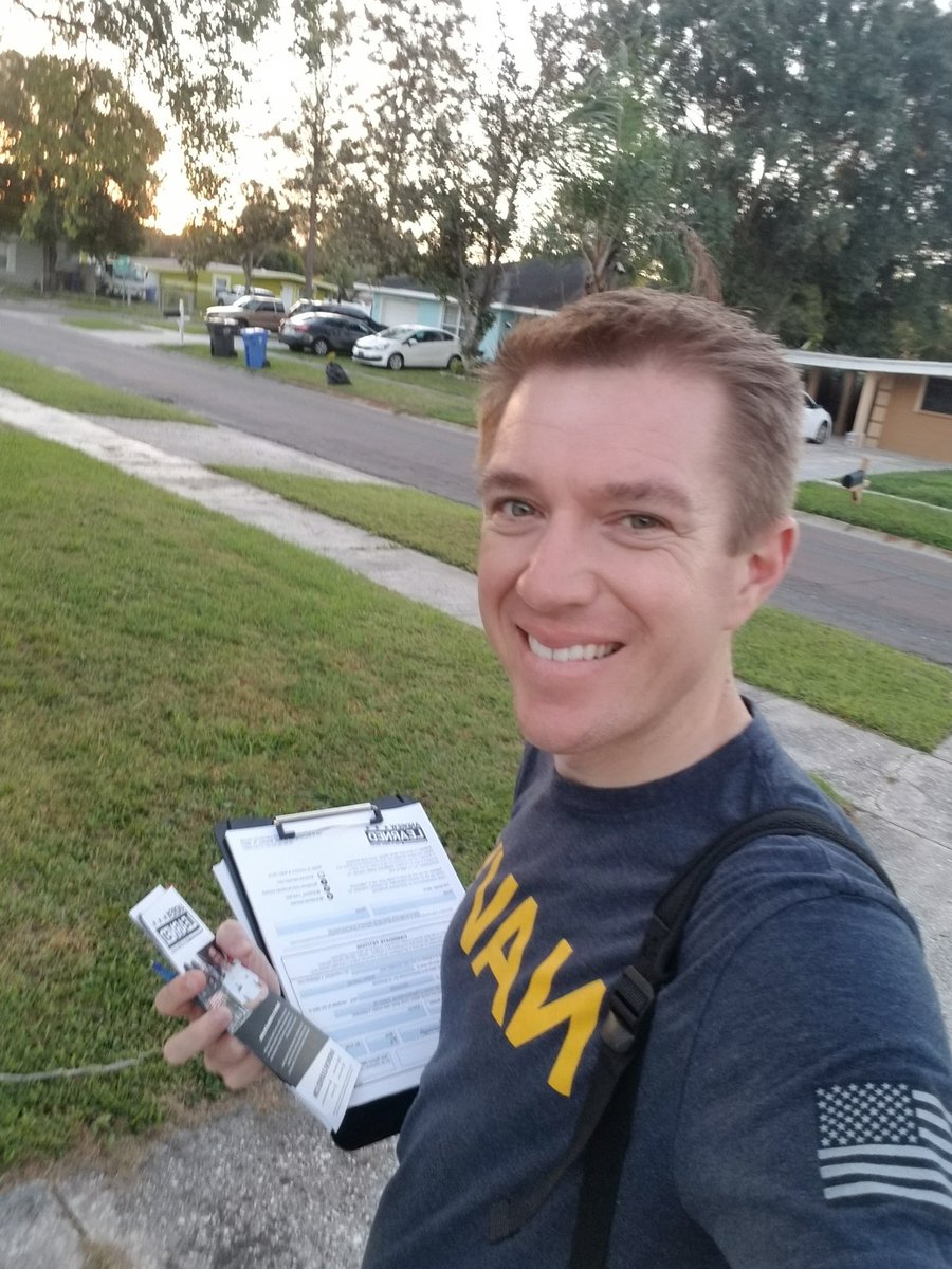 AndrewLearned's tweet photo. Canvassing #ClairMel to #FlipFLblue! #FL59 https://t.co/xIaUx0PojF