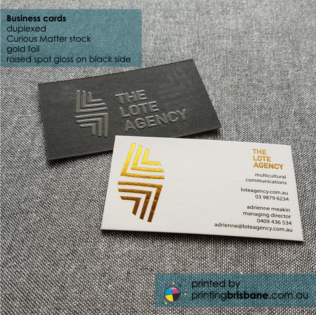 PrintBris's tweet image. Business cards that are sure to impress! They are duplexed, with Curious Matter stock, gold foil and print on the white side, and clear raised spot gloss on the black!
#curiousmatter #duplexed #foil #raisedspotgloss #spotgloss #goldfoil #businesscards #businesscard #printing
