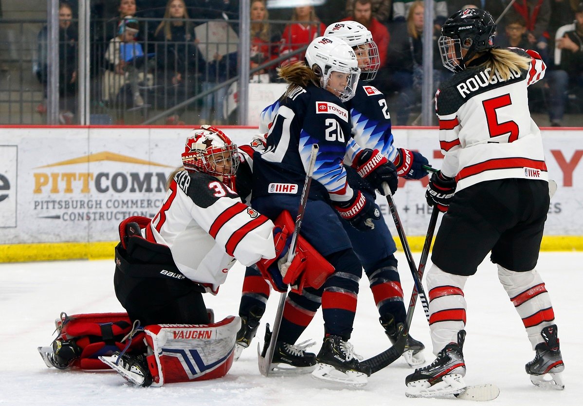 WomensWorlds's tweet photo. GAME OVER! 🇨🇦 holds off a late comeback attempt to down 🇺🇸 5-3 and finish the two-game sweep.
📊 https://t.co/xrA09vBp8O
#ItsOurTime https://t.co/5B8eS3Vomt