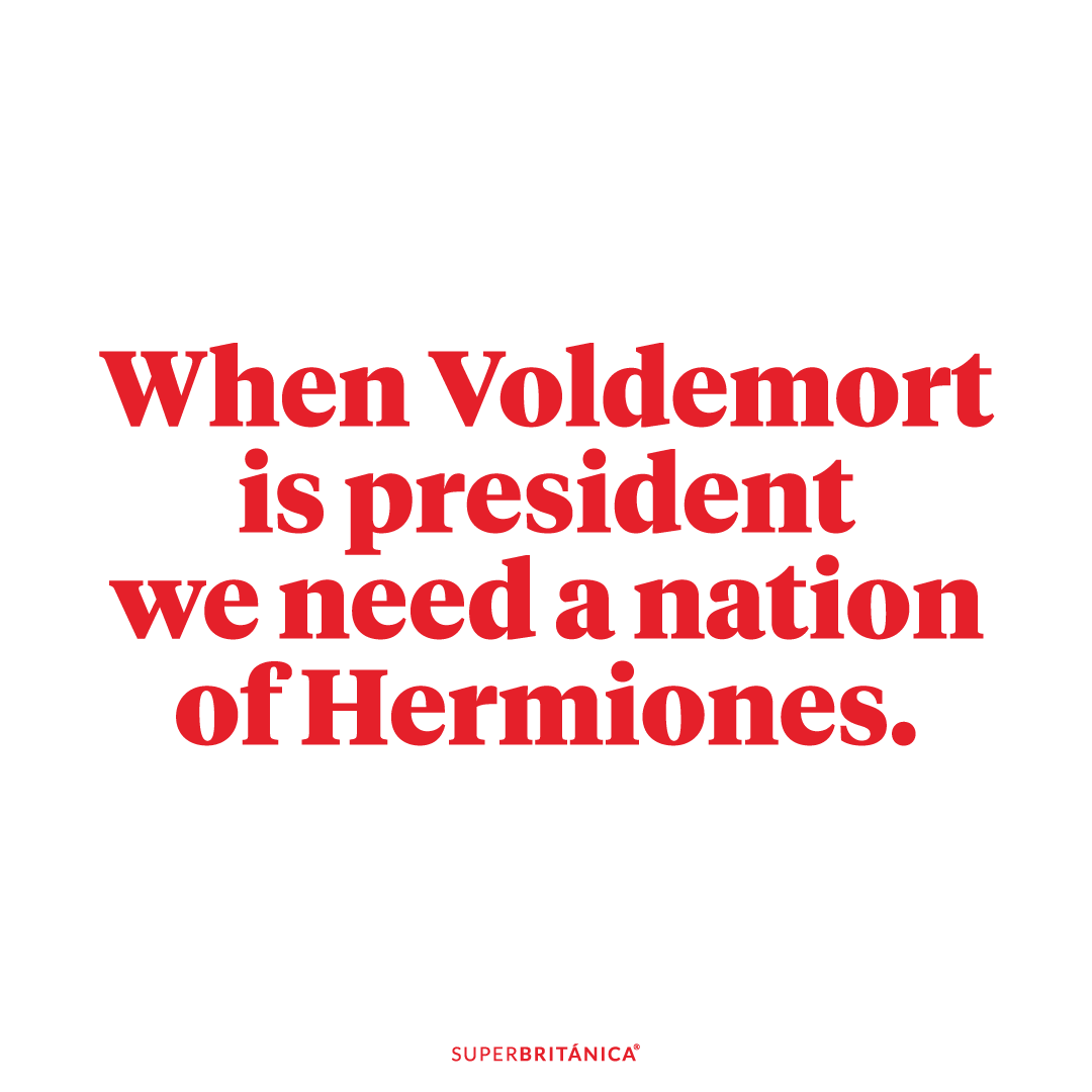Superbritanico's tweet photo. When Voldemort is president we need a nation of Hermiones. ✊🏻

https://t.co/gd2yEkDPja https://t.co/A1opOiV9Zh