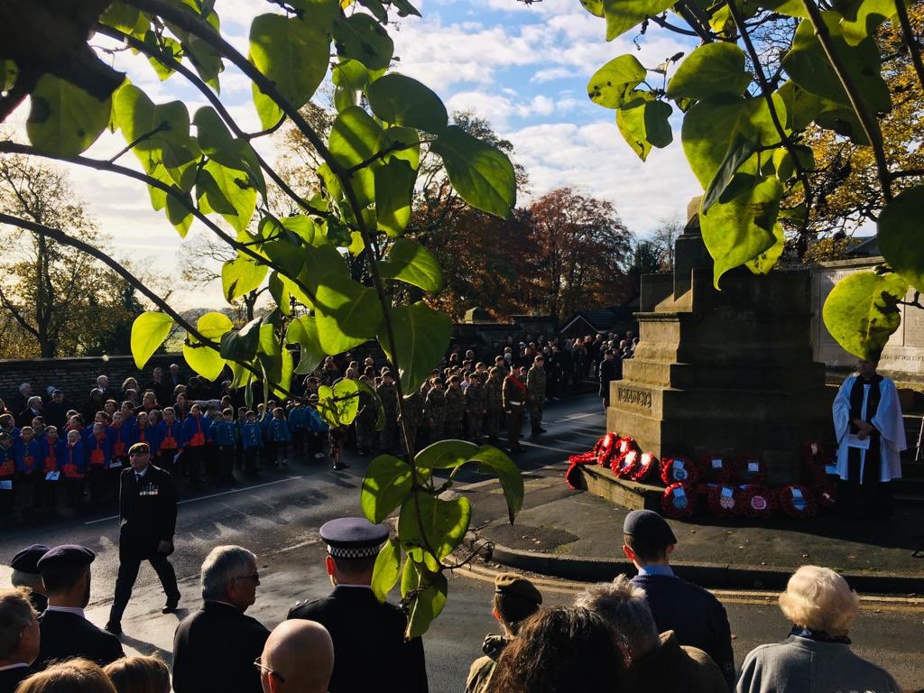 RoyShaughnessy's tweet photo. @CpWelburn Remembrance Day service in Malton today. Community is important to learning from the past and education  the bridge into the future. We are fortunate to have our children receiving a sound education @CpWelburn, thank you to each member of staff for making each day    important. https://t.co/LF7gia13bF