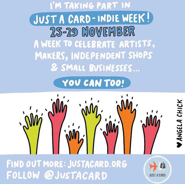 Justacard1's tweet photo. CALLING ALL ARTISTS, DESIGNERS, INDIE SHOPS &amp; BUSINESSES!

JOIN US FOR A FANTASTIC CELEBRATORY WEEK AIMED AT ENCOURAGING EVERYONE TO SHOP INDIE THIS CHRISTMAS!

POP OVER TO OUR INSTAGRAM TOMORROW TO FIND OUT ALL YOU NEED TO KNOW TO TAKE PART.

https://t.co/GCcxkY8N9i https://t.co/D8ZwLuXOqq