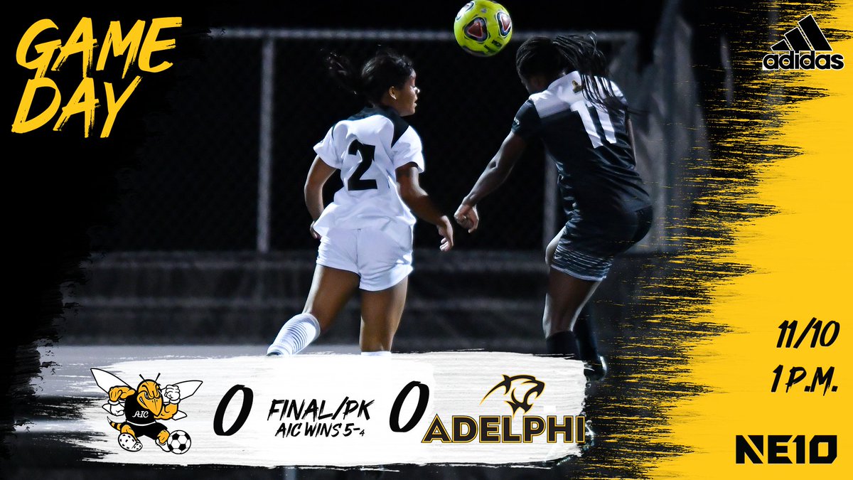 aicathletics's tweet photo. NE10 WSOC: PK Round 5
Adelphi - Bleimeyer: Goal
AIC - Medeiros: Goal

@AICWSoccer wins 5-4 on PKs and will host SCSU on Thursday! 

#AICommitted #NE10Embrace https://t.co/Kwj7PfprEJ