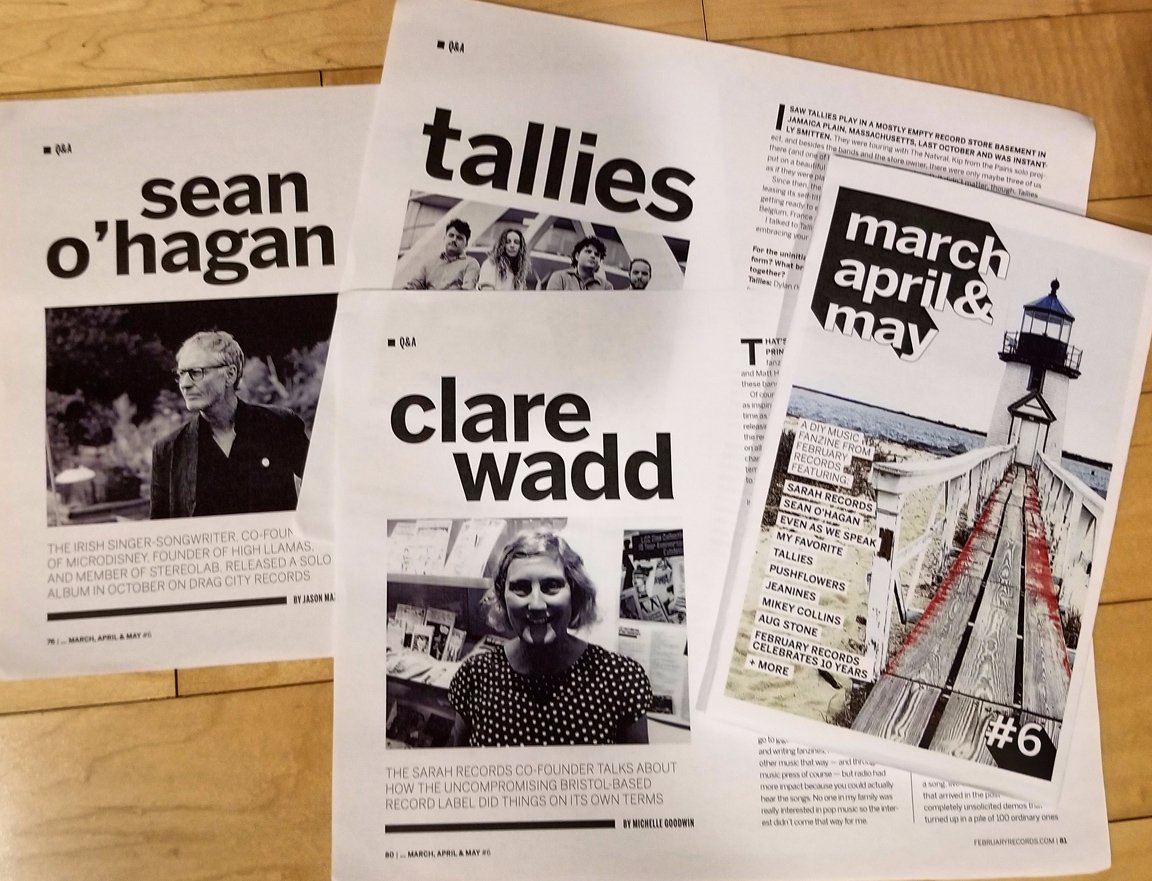 Getting ready to send issue 6 of the March, April &amp; May zine to the printer. Stay tuned for ordering info. Interviews with <a href="/Sarah_Records/">Sarah Records 💙</a> @High_Llamas <a href="/EvenAsWeSpeak/">Even As We Speak</a> <a href="/catenarywires/">The Catenary Wires</a> <a href="/michaelgracejr/">MY FΛVORITΣ</a> <a href="/TALLIESband/">TALLIES</a> <a href="/jeanines_nyc/">jeanines</a> and much more.