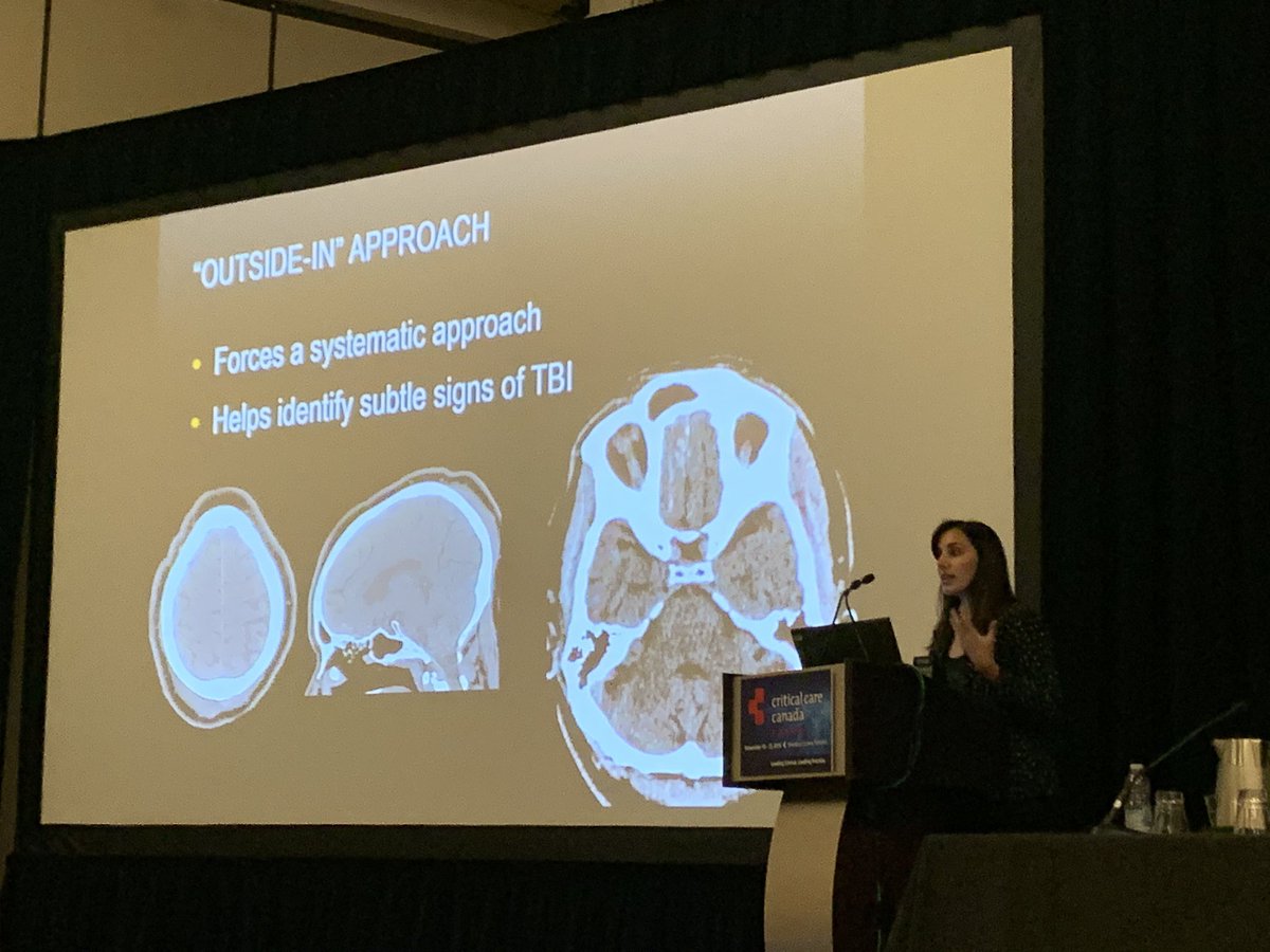 UofTNeuroCrit's tweet photo. Sapna Rawal from @UHN is giving a great talk on ‘Top 10 things not to miss on brain imaging: Neuroimaging for the non-neurologist’ Amazing when we #breakdownsilos and learn from our neuro colleagues. #NCCMasterclass #CCCF2019 https://t.co/DEzZh4TAT5