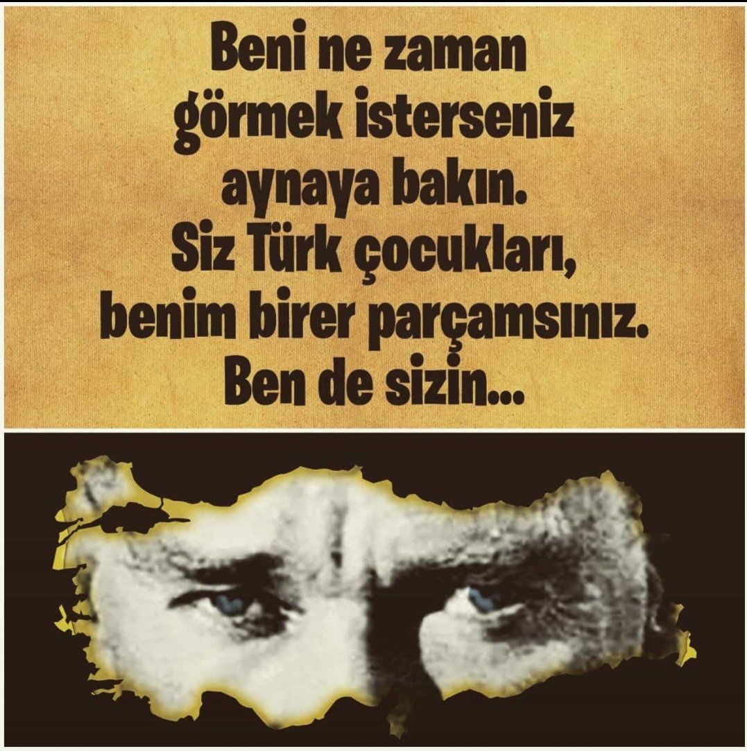 Evlatlarına farazi masalları değil; Yeryüzünün en güzel coğrafyasını ve bağımsızlığını bırakan Türk'ün son Hakanı Anadolu'nun Bozkurt'u Sarı Başbuğ Gazi Mustafa Kemal'e minnet ve özlemle... 
#10Kasım #ATATÜRK