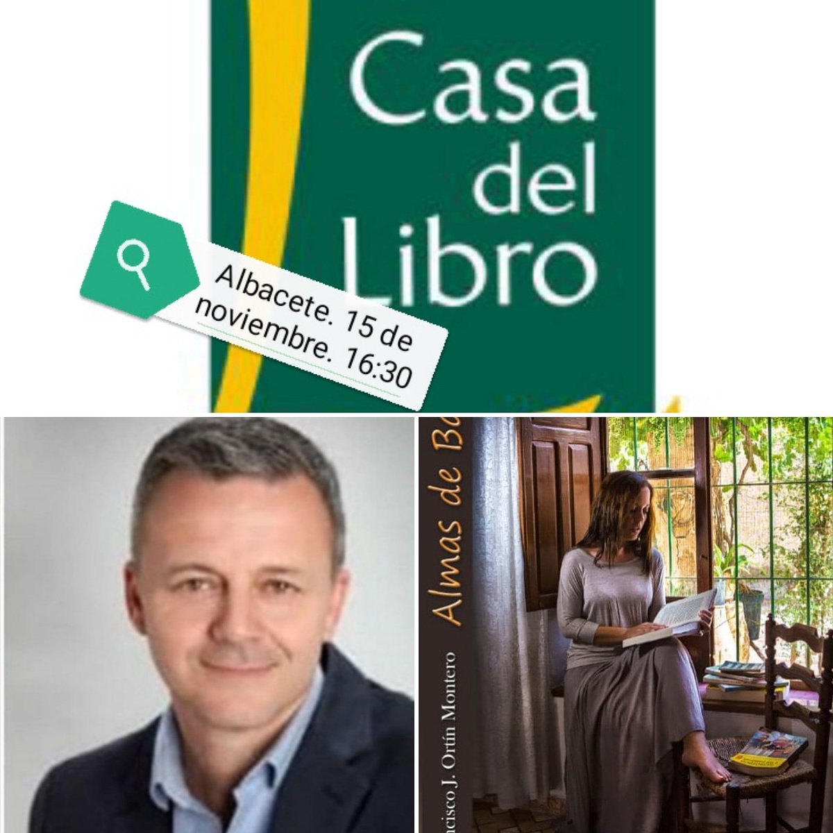 OrtinFran's tweet photo. El próximo fin de semana Almas de barro recorrerá diferentes espacios para firma de ejemplares y raticos compartidos. Viernes 15 a las 16:30, Casa del libro de Albacete.
@casadellibro @PlumaVerde_edit @escritores_org https://t.co/0CbZ80cSFw