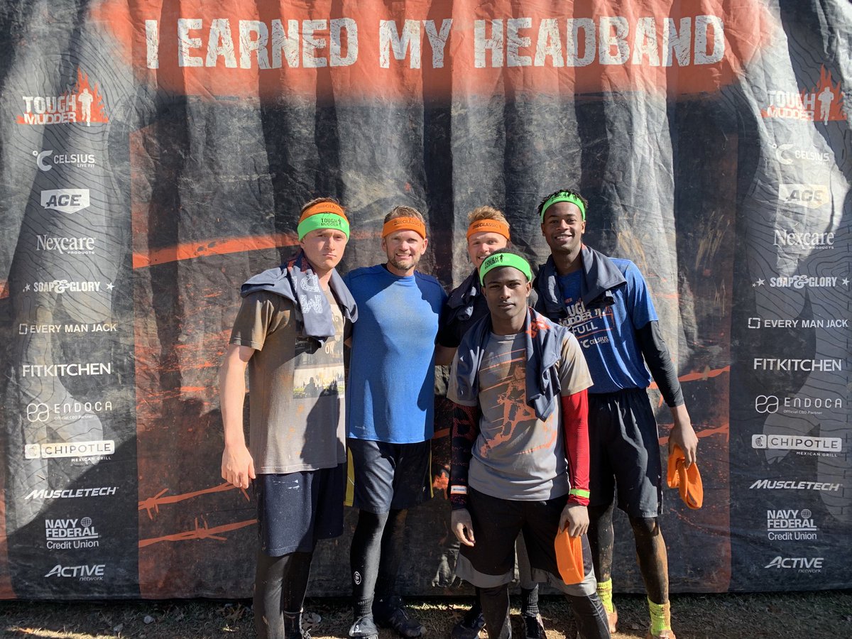 davidmelber's tweet photo. The picture after completion of ⁦@ToughMudder⁩ Classic.  Incredible memories with my 4 sons! #melbermen https://t.co/r6eRGKg2iT