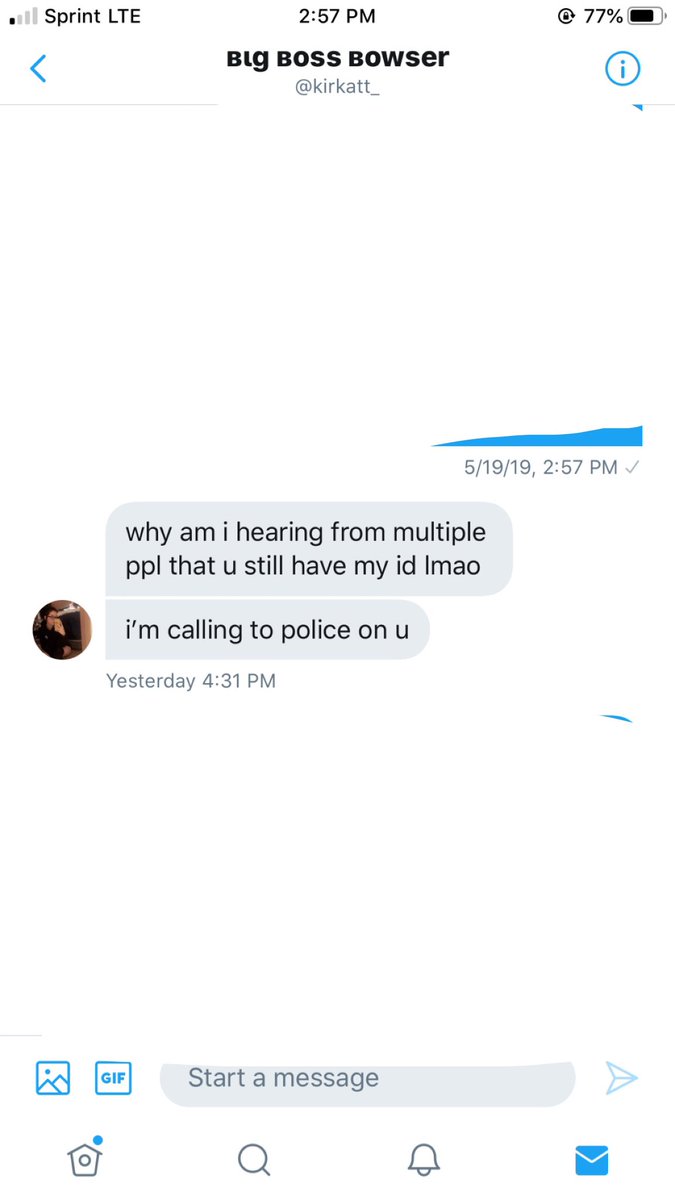 ag__hunna's tweet photo. @kirkatt_ “I’m calling the police on you” seems like you’re lying to the public. https://t.co/GO5neuYB0l