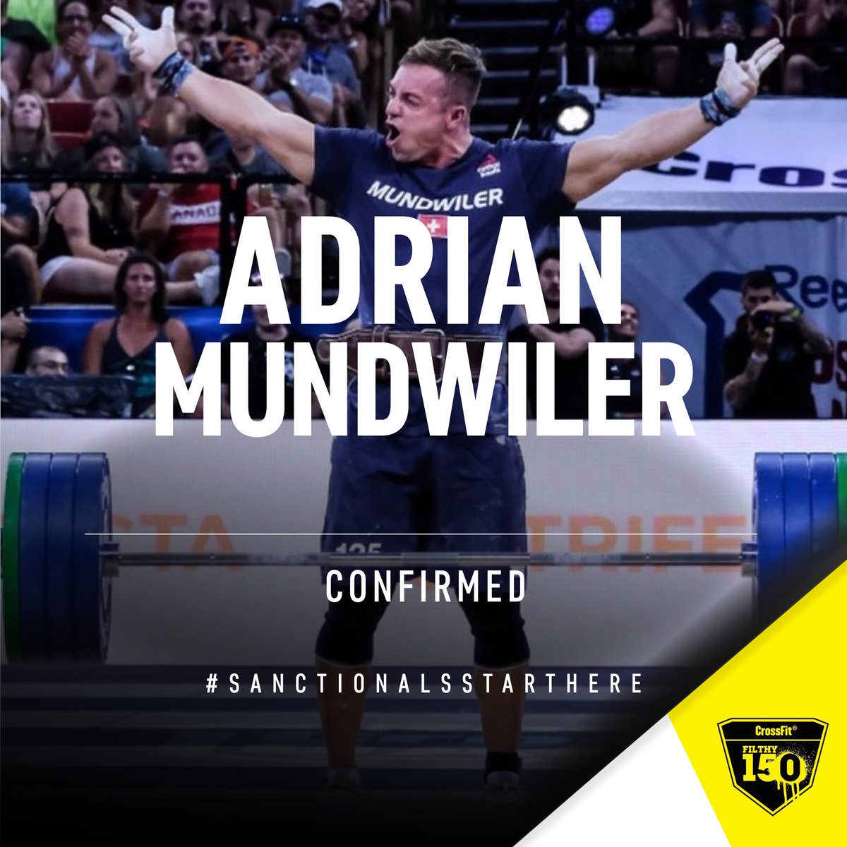 filthy150's tweet image. Adrian Mundwiler is confirmed!

The Swiss National Champion will be at the @filthy150 to earn his invite to the @CrossFitGames 

Time to get #filthyready because #sanctionalsstarthere