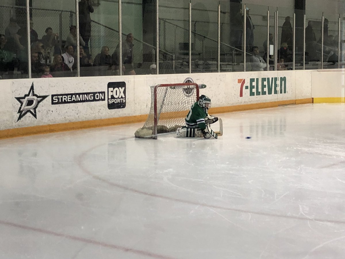 GWemhoner's tweet photo. Oh my squishy heart!! 💚 Mason played Goalie today for the first time and did AH-MAZ-ING!!  They won with a shut out! Stick taps to the whole team for the offensive and defensive support! Everyone played great today!! #stars #goalie #shutout #teamwork #bishishishero https://t.co/1AH9eeKrJ4