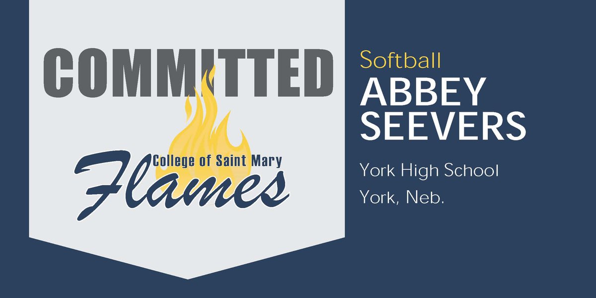 abbeyseevers's tweet photo. I am so excited and blessed to announce that I will be continuing my academic and softball careers at the College of Saint Mary! I am so thankful to the coaching staff for giving me this opportunity and for my family’s constant support! Go Flames! https://t.co/mCbcmtyHTp