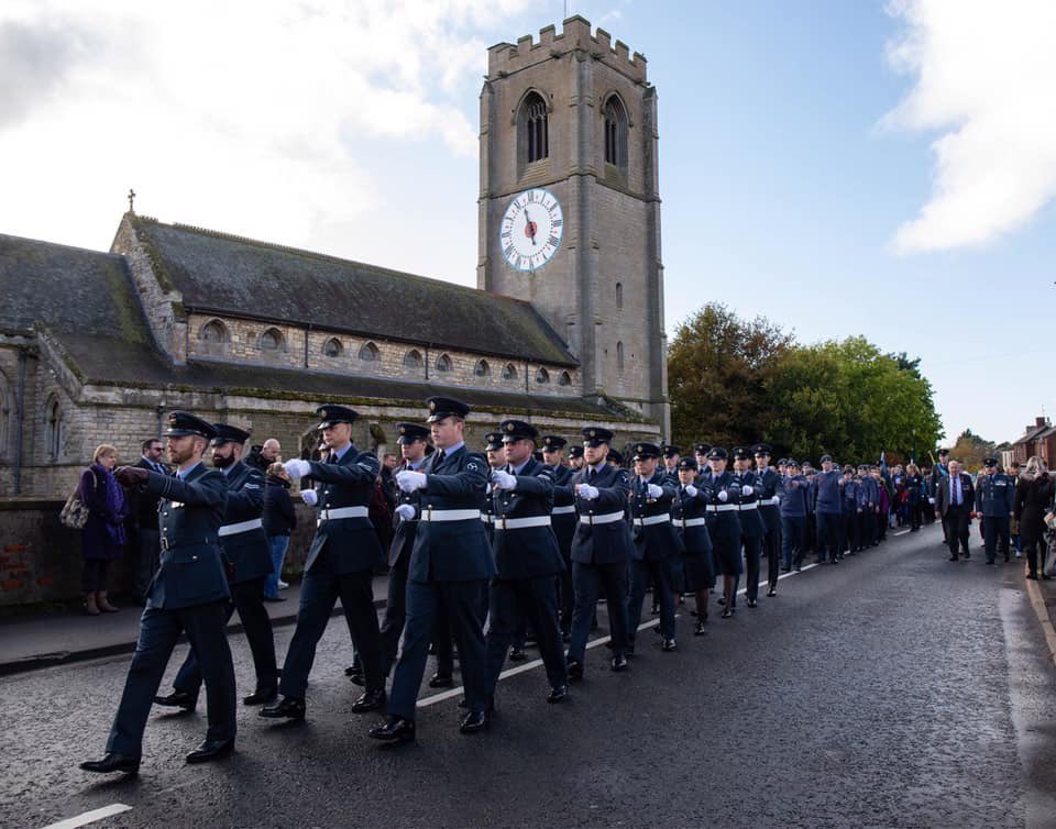 greenlynchy's tweet photo. Doing my duty leading a #remambrance parade in Coningsby today. Immensely proud of the #RAF personnel and community in what was a poignant and fitting mark of #Respect #LestWeForget #WeWillRememberThem #poppy https://t.co/SOVBFeqaFy