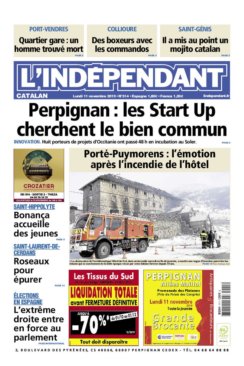 lindependant's tweet image. Bonsoir à tous, voici les "unes" des trois éditions de L'Indépendant à retrouver en kiosque ce lundi 11 novembre.