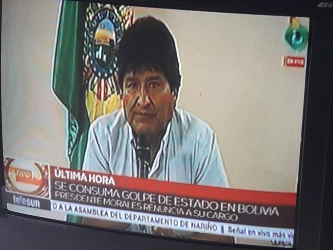 #Cuba se levanta y condena enérgicamente el golpe de Estado en #Bolivia y ratifica nuestra solidaridad con el Presidente <a href="/evoespueblo/">Evo Morales Ayma</a>. Levantémonos y unámonos todos para denunciar ante el Mundo condenando este hecho. #EvoElMundoContigo #EvoNoEstasSolo <a href="/DiazCanelB/">Miguel Díaz-Canel Bermúdez</a> @WalterBG_uci