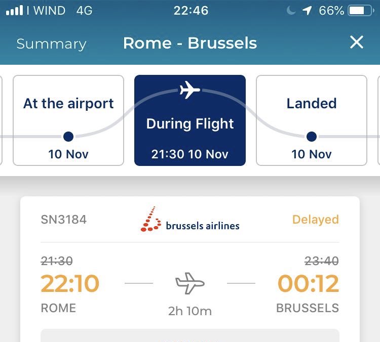 JBdeS_28's tweet photo. Les meilleures excuses possible de @FlyingBrussels ... Un retard bien pire au retour ! 👏🏾 il est 22:46 pas 21:30 ou 22:10 .. #Rome #Brussels https://t.co/WwX5i33p36