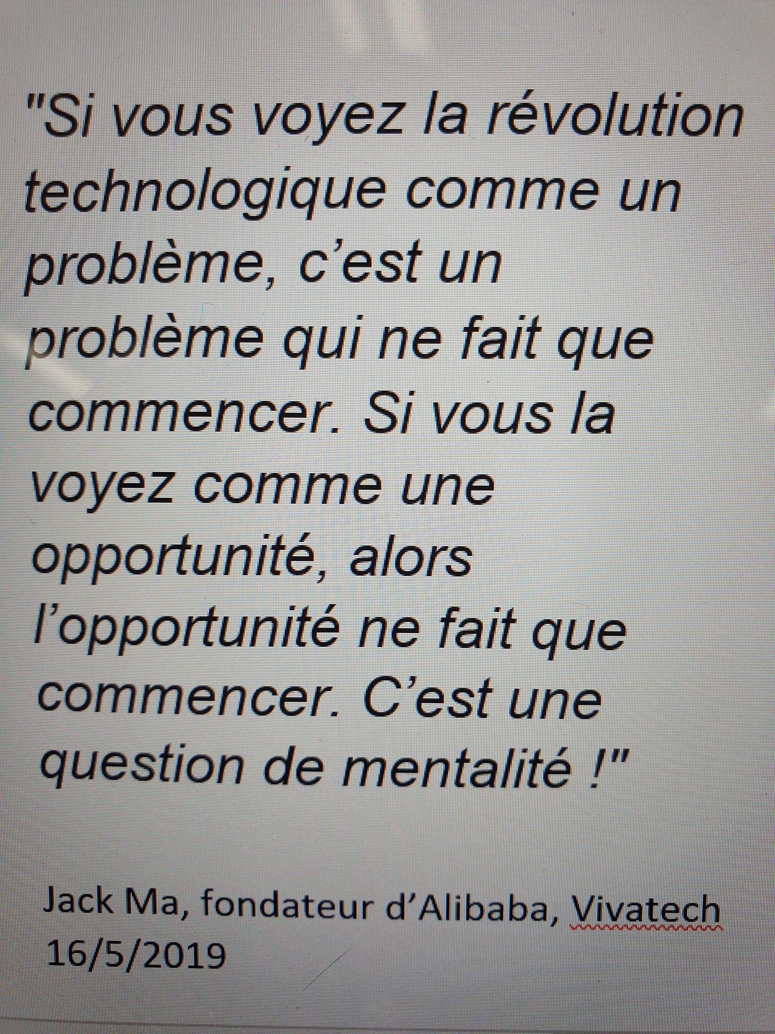 Twitter এ Frank Rosenthal Une Citation De Jack Ma Interessante Au Moment Du 1111 T Co T9kqtkuabs ট ইট র