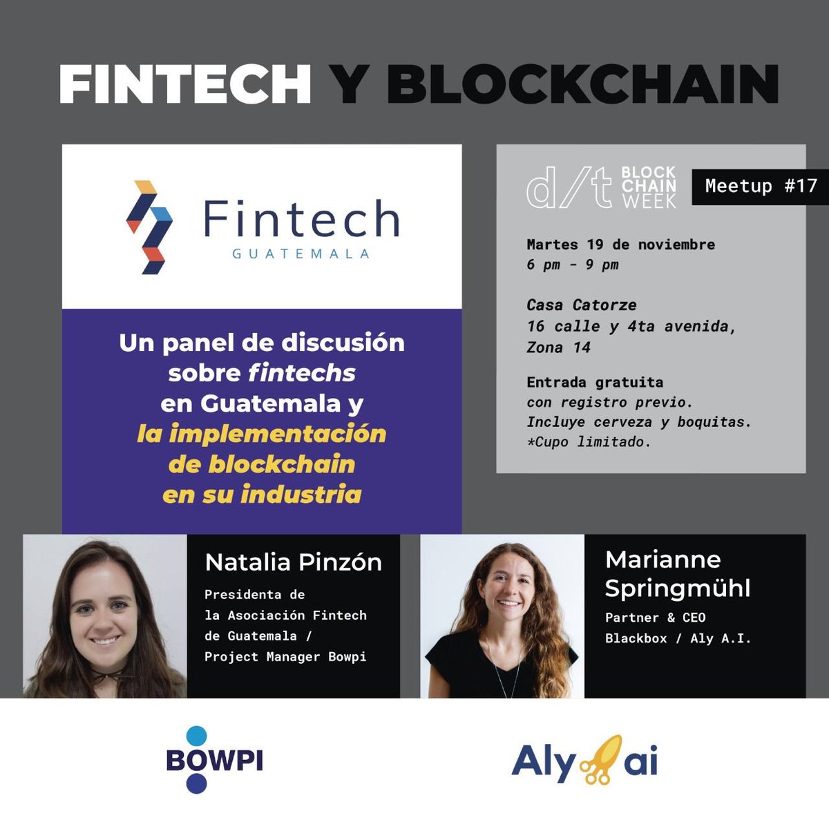 SimpleICO's tweet image. Fintech + Blockchain Meetup 🤯 
Blockchain Week, November 18-24 Guatemala City 🇬🇹 ¡Conoce lo más innovador en servicios financieros con la Asociación Fintech y el panel de expertos!  
Inscríbete para el de Meetup de Fintech. #BlockchainWeekGT🔥 Llega a #networkear!