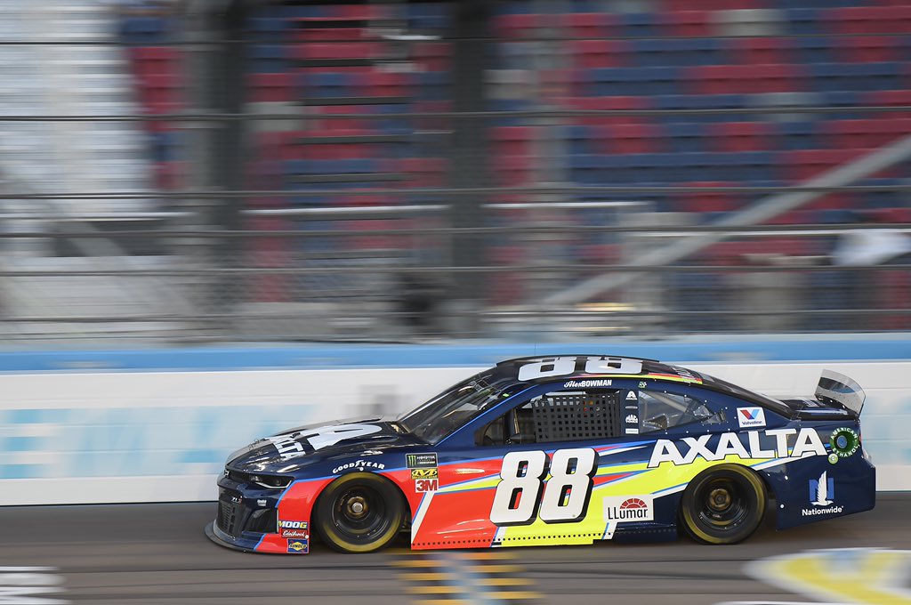 Green-flag pit stops have cycled through. 

The #Axalta88 team is currently P24 with 57 laps remaining.