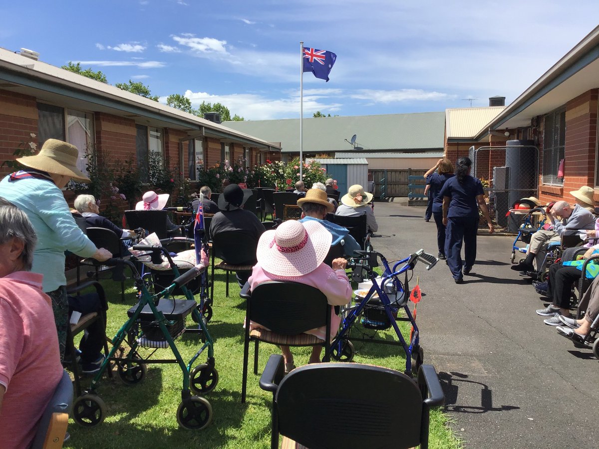 CraigcareAUS's tweet photo. Residents at CraigCare Berwick gathered in our garden for our Remembrance Day service, followed by a delicious BBQ lunch from our fantastic chef.
#RemembranceDay #RemembranceDay2019 https://t.co/go1bGWfvPF