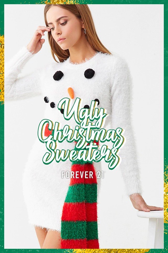 Forever21ph's tweet photo. Ugly Sweater Season is back! Who doesn't want one of these fuzzy fabrics of warmth? Available in-store while stocks last! #ForeverOn #Forever21 https://t.co/4A726rg86o