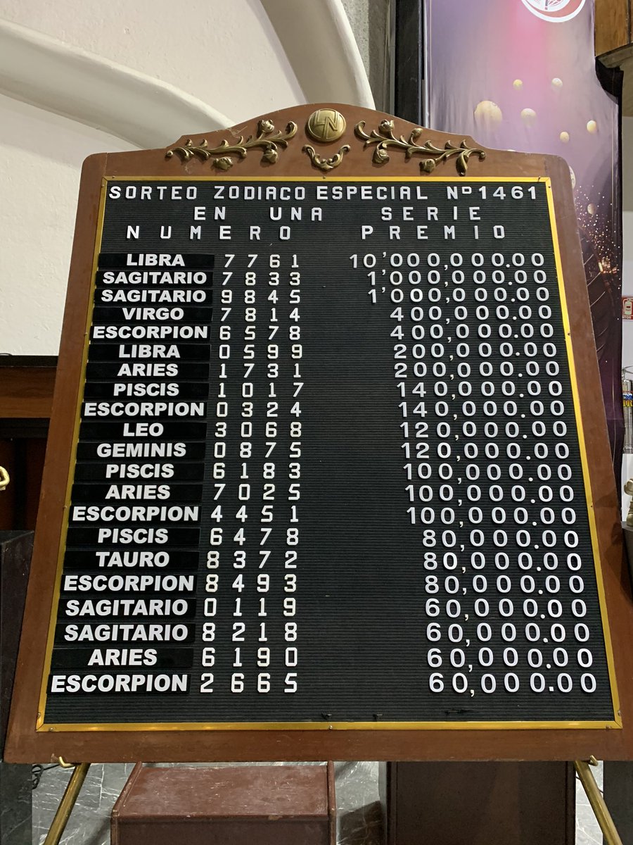 Lotería Nacional (@lotenal) on Twitter photo #SorteoZodiacoEspecial 🍀♉♊
#25AñosWTCCiudadDeMéxico 🏢
<a href="/WTC_Mexico/">WTC México</a>
Les compartimos la pizarra de Premios Principales. Esperen la Lista Oficial. Los reintegros son para: Libra y 1
Aquí la repetición del sorteo: youtu.be/xEd_XzJg2J #SorteoZodiacoEspecial 🍀♉♊
#25AñosWTCCiudadDeMéxico 🏢
<a href="/WTC_Mexico/">WTC México</a>
Les compartimos la pizarra de Premios Principales. Esperen la Lista Oficial. Los reintegros son para: Libra y 1
Aquí la repetición del sorteo: youtu.be/xEd_XzJg2J