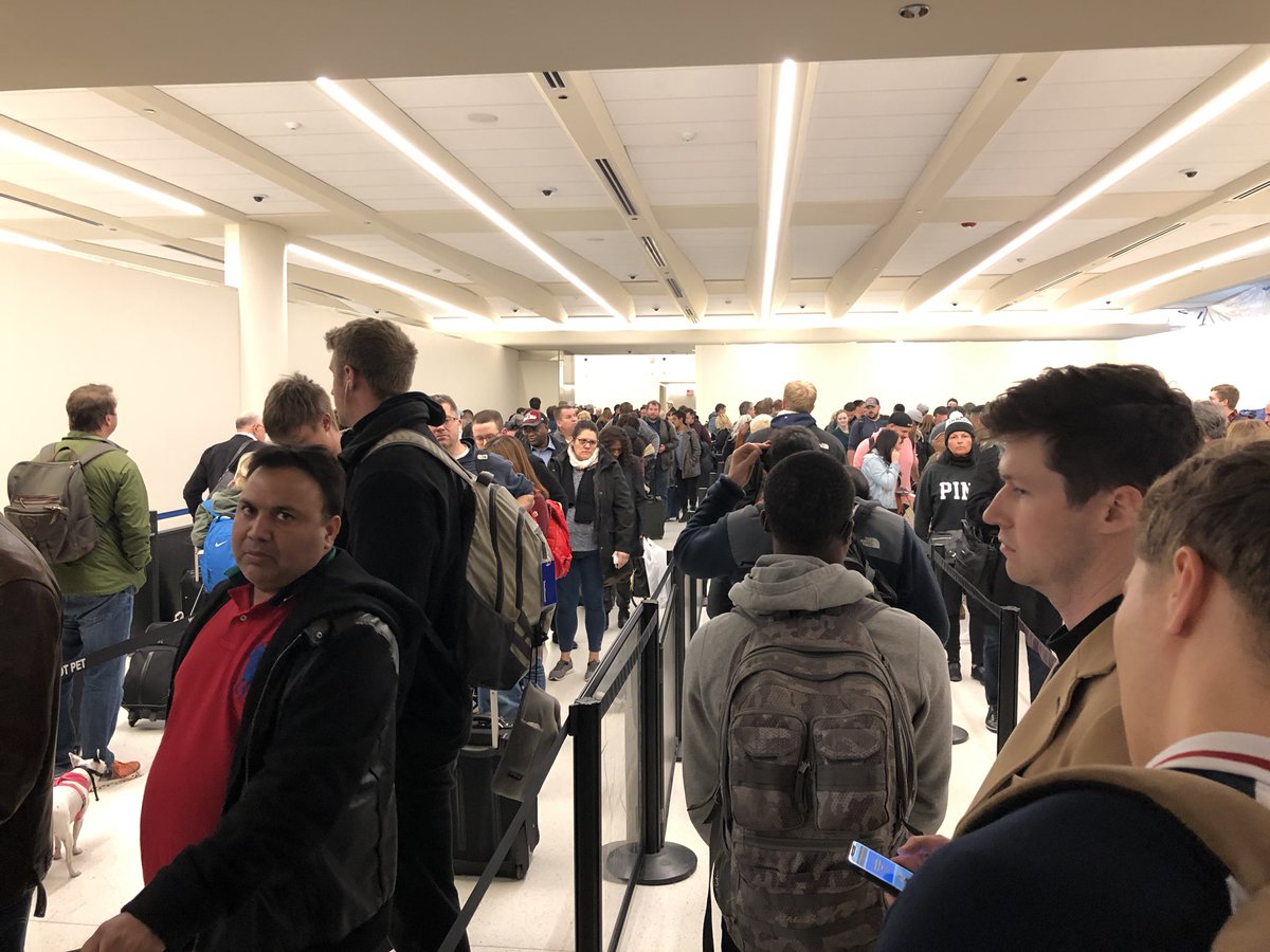 Hey, <a href="/tsa/">TSA</a> @flymidway, these new lines are pretty—but are terribly long. Not even halfway thru and it’s been 20 minutes. And, with all the flights canceled tomorrow and everything sold out tonight, TSA Pre closed early? What gives? 😡