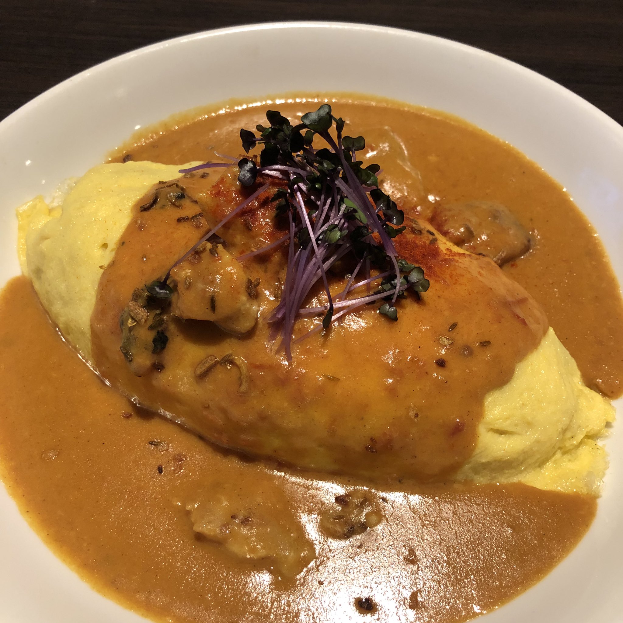 ゆうゆうゆ バターチキンカレーのオムライス めっちゃ美味しかったよー ベビフェ長浜店 バターチキン カレーオムライス T Co Lmosocshx7 Twitter