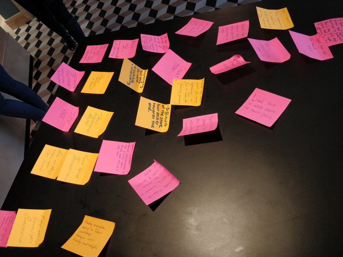 At the end of each workshop, we do a mini retro. It helps participants see how much was achieved and helps our volunteers hear feedback on what we did well and can do better. We were overwhelmed with positive responses 🦊☺️ <a href="/OstkIreland/">Bed Bath & Beyond (Overstock Ireland Ltd)</a> <a href="/CodingGrace/">Coding Grace</a>