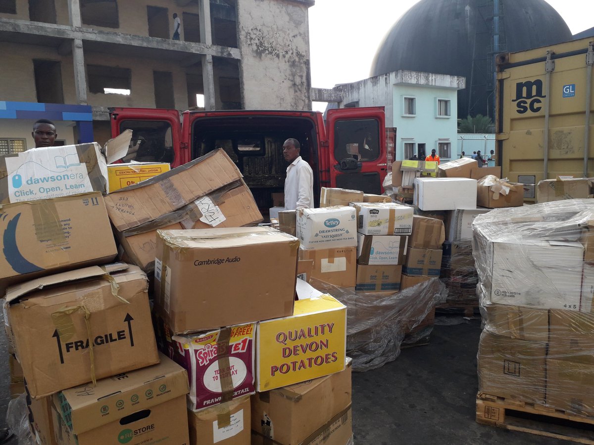 CYSDev's tweet photo. Finally, #CYSD has taken delivery of over 10,000 books donated by @BookcycleUK, We thank everyone that made this possible and we look forward to more support as we donate these books to kids in various schools. 
#EducationForAll 
@AdajeObiaboSund 
@Protectingedu 
@UgeTimipa https://t.co/Ftz14J23xb