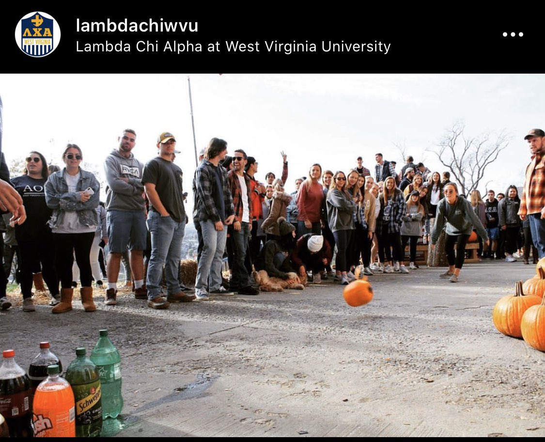 WVUGreekLife's tweet photo. Today, @lambdachiwvu hosted their inaugural Pumpkin Bust philanthropy to benefit Pantry Plus More in Morgantown. They were able to raise over 700 canned goods and donated $1250 to PPM’s operational fund! This chapter lives their @LambdaChiAlpha &amp; @WestVirginiaU values! #WVUGreeks https://t.co/2sk20zC3Bi