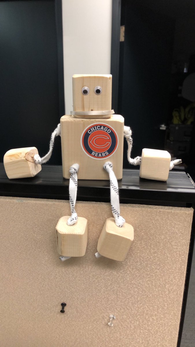 shanepariscom's tweet photo. So happy the @chicagobears won today...glad my #olliebot will give me good vibes at work this week! https://t.co/AwCJrTxbIt