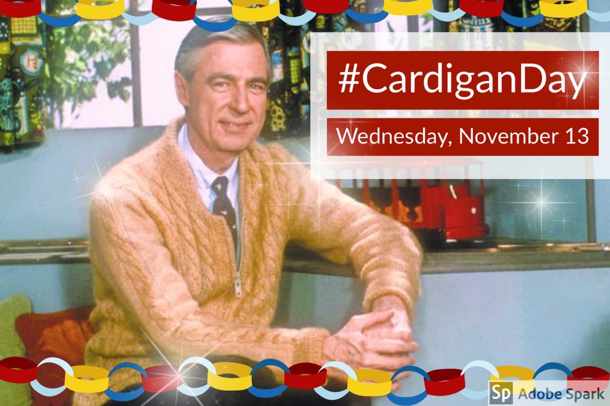 I have my cardigan ready for #CardiganDay to wear on 11/13! I hope other #JoyfulLeaders will join in and honor this amazing man on #WorldKindnessDay. #CelebrateMonday