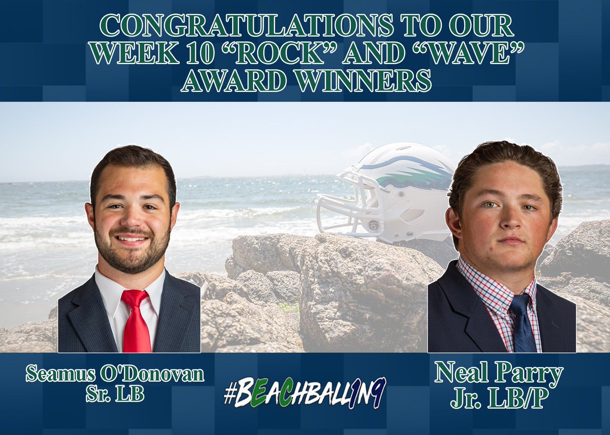 EndicottFB's tweet photo. Congratulations to our Rock and Wave Award winners for week 10!

#BEACHBALL1N9 https://t.co/JqMKdrA89i